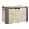 Garten-Aufbewahrungstruhe 120 x 60 x 65 cm Kunststoff Beige Taupe mit Klappdeckel