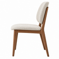 Esszimmerstuhl 55 x 50 x 82 cm Holz Beige gepolstert moderner Stil